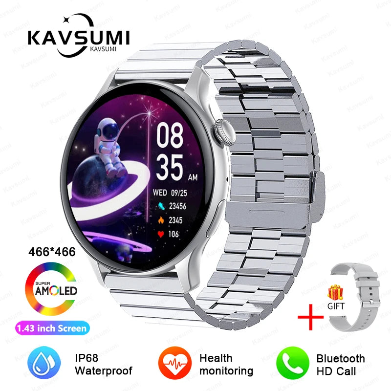 NFC Smart Watch Amoled HD GPS Track Sports Heart Rate Bluetooth Call Waterproof Ladies Women Smartwatch For Women's Gift