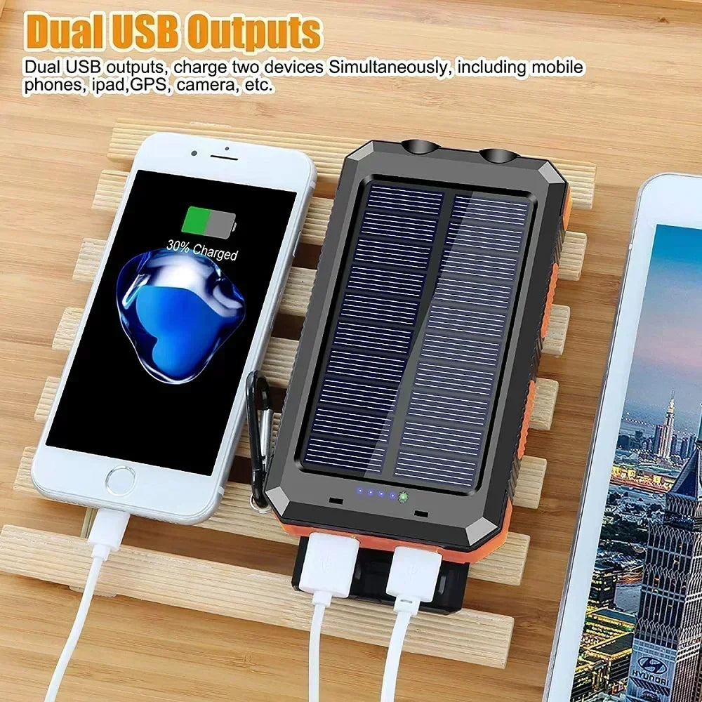 Solar Power Bank 50000mAh | Portable External Battery with LED Light