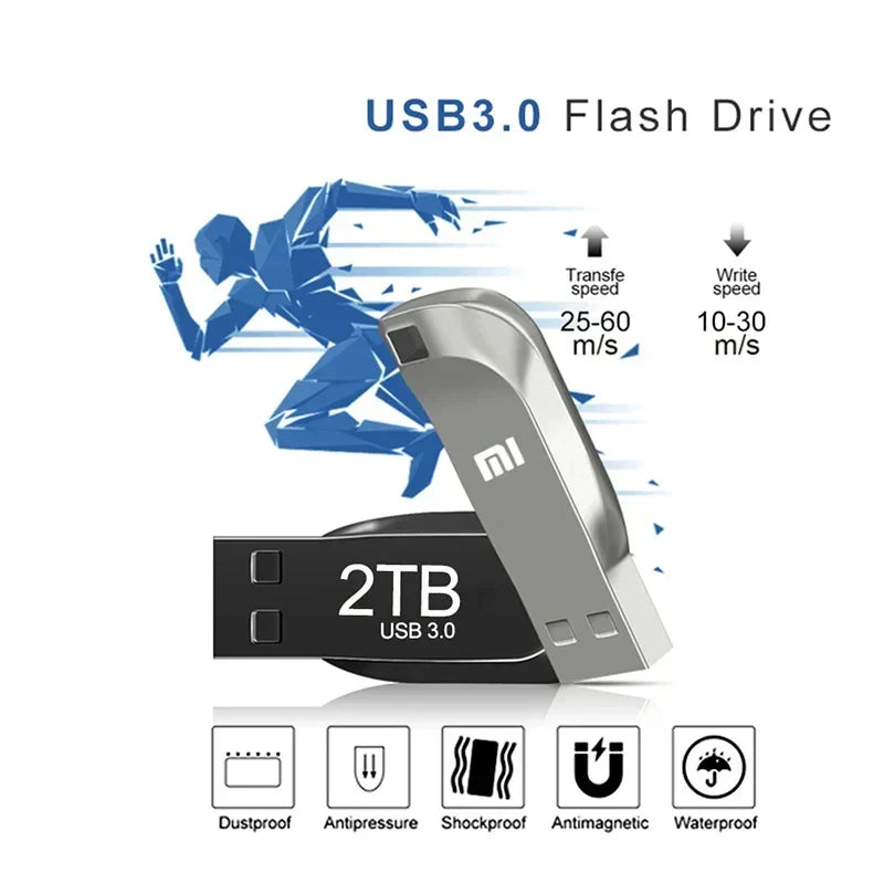 Metal USB 3.0 Flash Drive | High-Speed Waterproof Storage 512GB–2TB