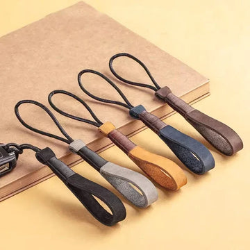 Handmade Genuine Leather USB Flash Drive Keychain – Natural Leather Wrist Strap Holder
