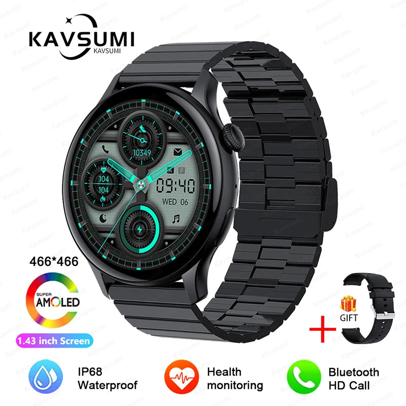 NFC Smart Watch Amoled HD GPS Track Sports Heart Rate Bluetooth Call Waterproof Ladies Women Smartwatch For Women's Gift