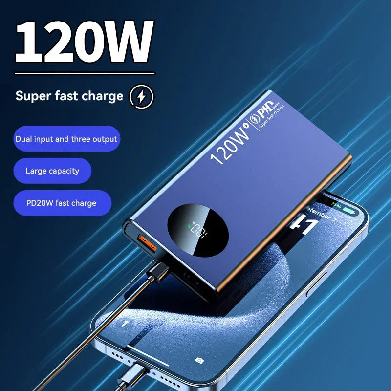 120W Power Bank | Compact Fast Charging Portable Battery Pack