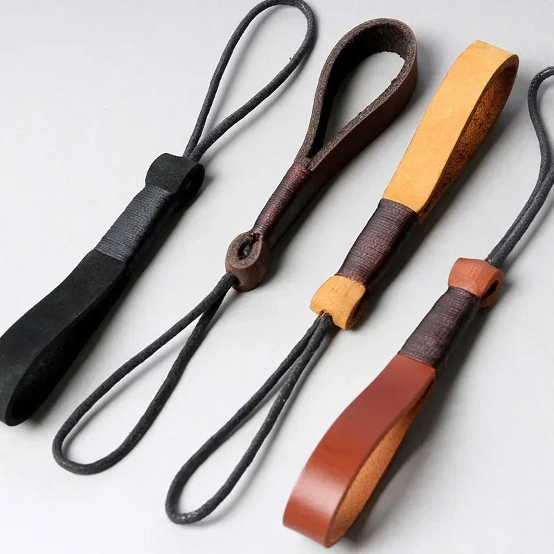 Handmade Genuine Leather USB Flash Drive Keychain – Natural Leather Wrist Strap Holder